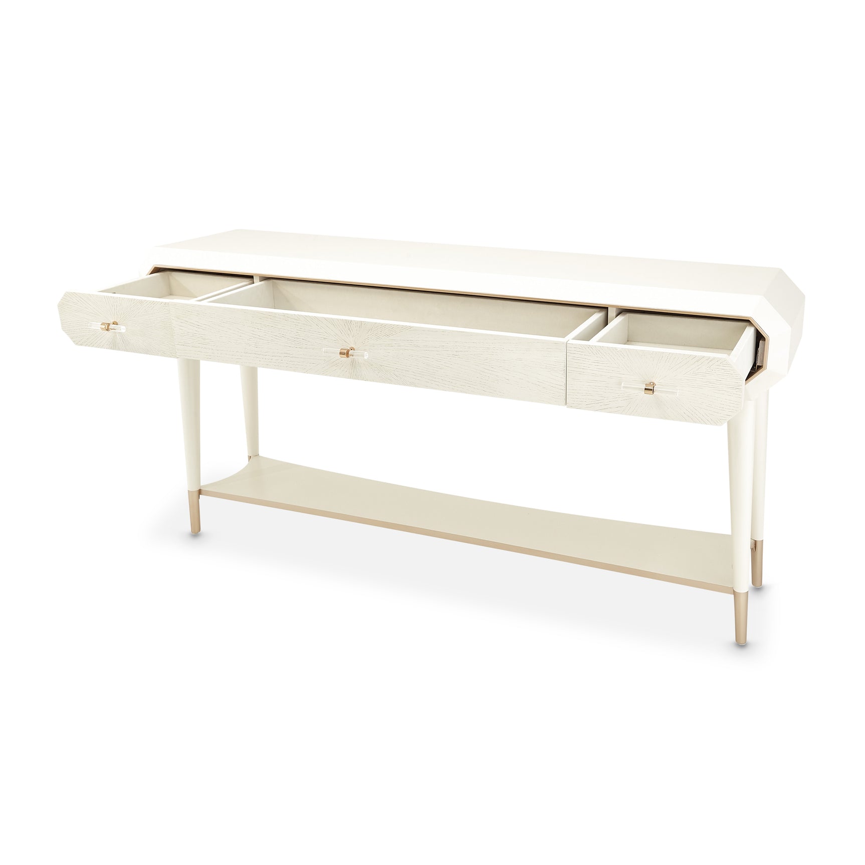 La Rachelle Medium Champagne Console Table - Ornate Home