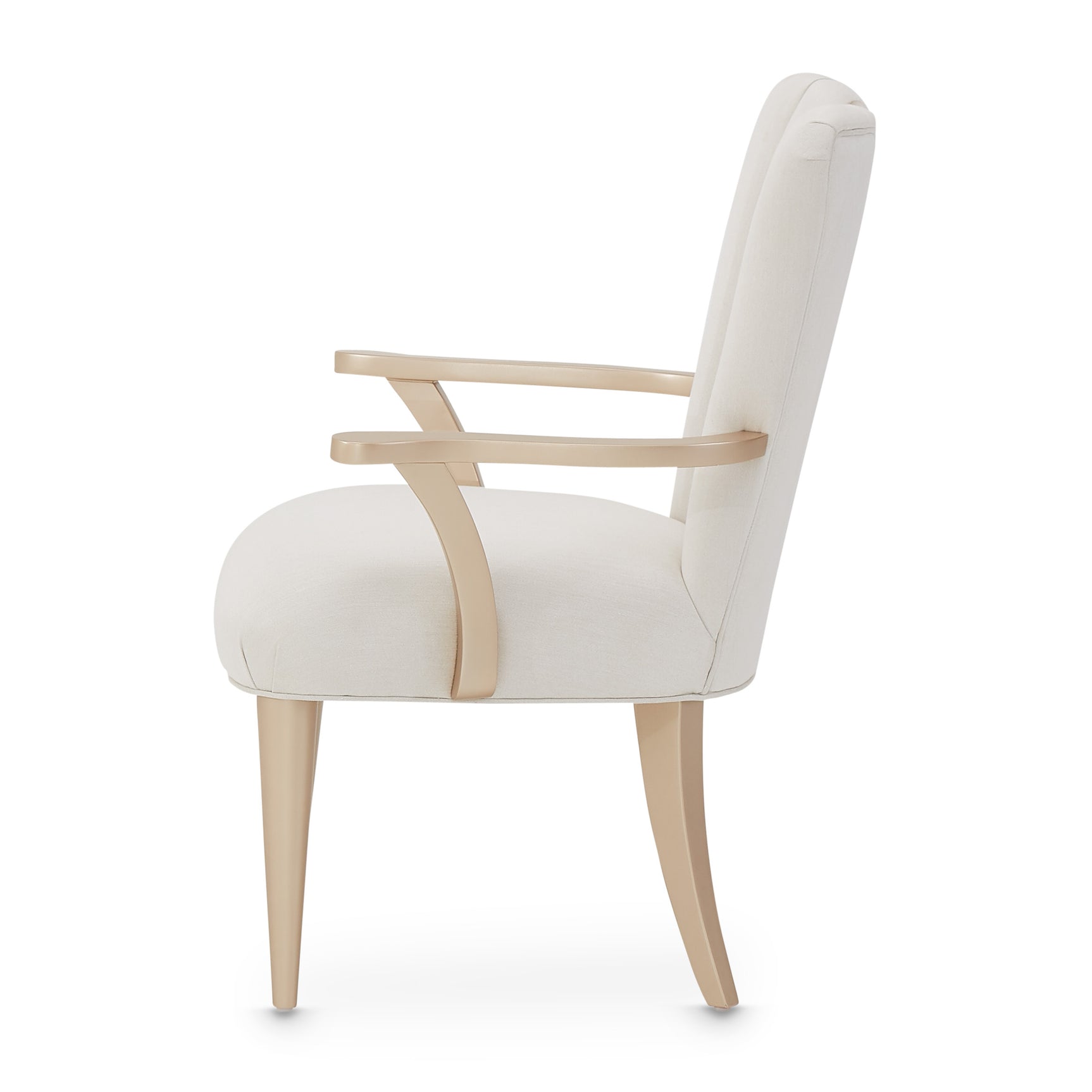 La Rachelle Medium Champagne Dining Arm Chair (Set of 2) - Ornate Home