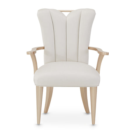 La Rachelle Medium Champagne Dining Arm Chair (Set of 2) - Ornate Home