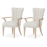 La Rachelle Medium Champagne Dining Arm Chair (Set of 2) - Ornate Home