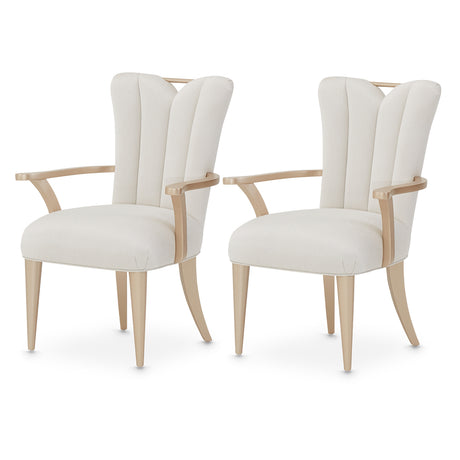 La Rachelle Medium Champagne Dining Arm Chair (Set of 2) - Ornate Home