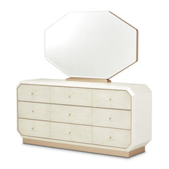 La Rachelle Medium Champagne Dresser and Mirror Set - Ornate Home