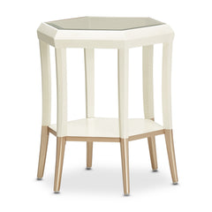 La Rachelle Medium Champagne Hexagon Accent Table - Ornate Home