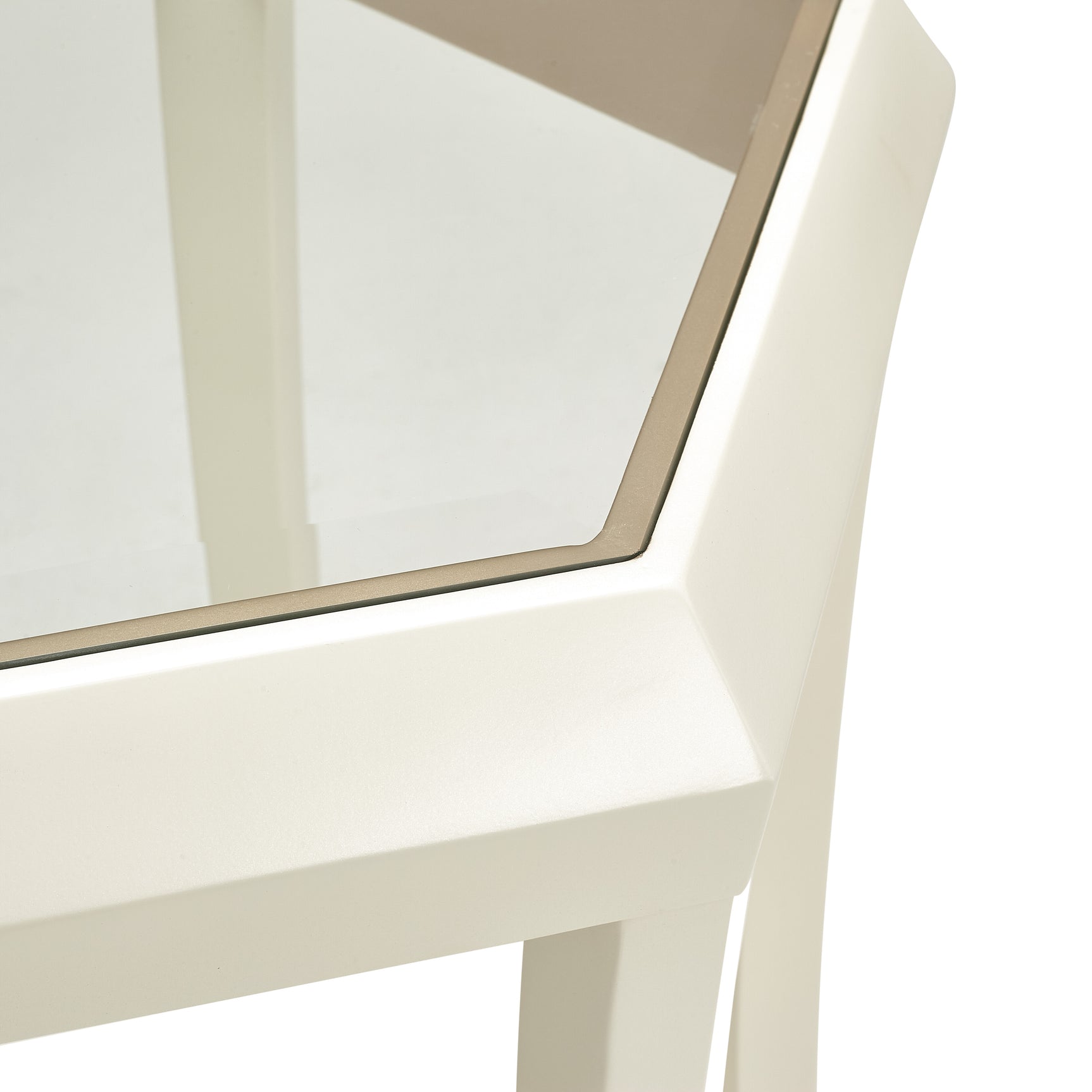 La Rachelle Medium Champagne Hexagon Accent Table - Ornate Home