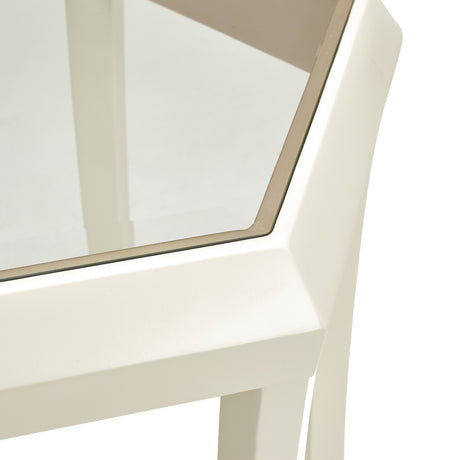 La Rachelle Medium Champagne Hexagon Accent Table - Ornate Home