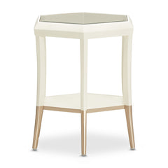 La Rachelle Medium Champagne Hexagon Accent Table - Ornate Home