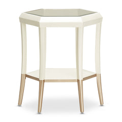 La Rachelle Medium Champagne Hexagon Accent Table - Ornate Home