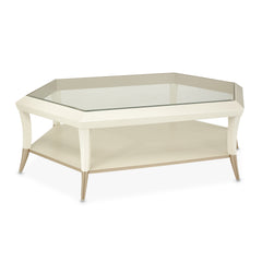 La Rachelle Medium Champagne Hexagon Cocktail Table - Ornate Home