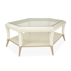 La Rachelle Medium Champagne Hexagon Cocktail Table - Ornate Home