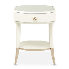 La Rachelle Medium Champagne Octagonal End Table - Ornate Home