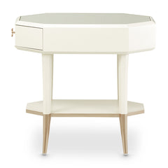 La Rachelle Medium Champagne Octagonal End Table - Ornate Home