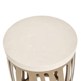 La Rachelle Medium Champagne Round Chairside Table - Ornate Home
