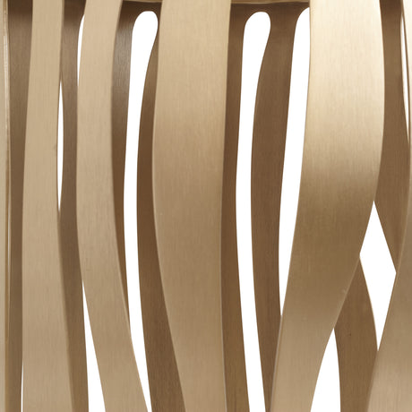 La Rachelle Medium Champagne Round Chairside Table - Ornate Home