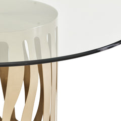 La Rachelle Medium Champagne Round Dining Table - Ornate Home