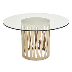 La Rachelle Medium Champagne Round Dining Table - Ornate Home