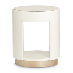 La Rachelle Medium Champagne Round End Table - Ornate Home