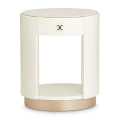 La Rachelle Medium Champagne Round End Table - Ornate Home