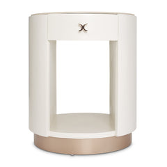 La Rachelle Medium Champagne Round End Table - Ornate Home