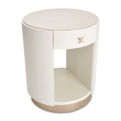 La Rachelle Medium Champagne Round End Table - Ornate Home