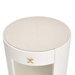 La Rachelle Medium Champagne Round End Table - Ornate Home