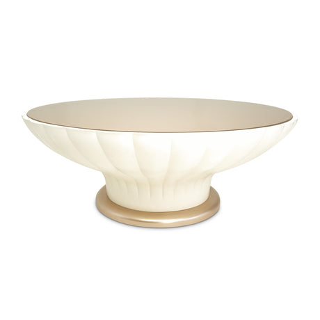 La Rachelle Medium Champagne Scalloped Round Cocktail Table - Ornate Home