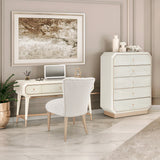 La Rachelle Medium Champagne Vanity Set with Mirror & Chair - Ornate Home