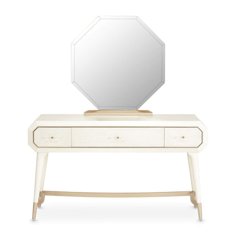 La Rachelle Medium Champagne Vanity and Mirror Set - Ornate Home