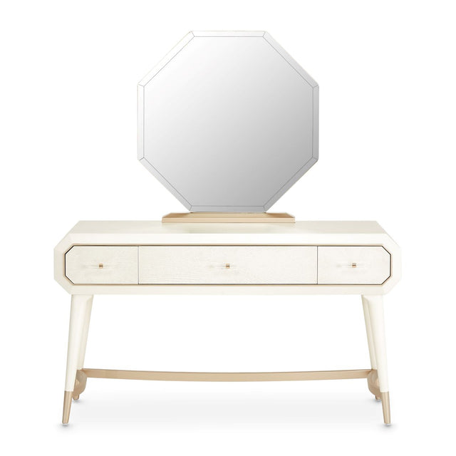 La Rachelle Medium Champagne Vanity and Mirror Set - Ornate Home