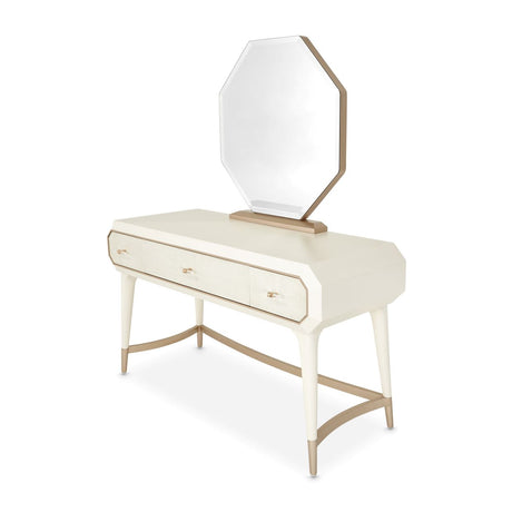 La Rachelle Medium Champagne Vanity and Mirror Set - Ornate Home