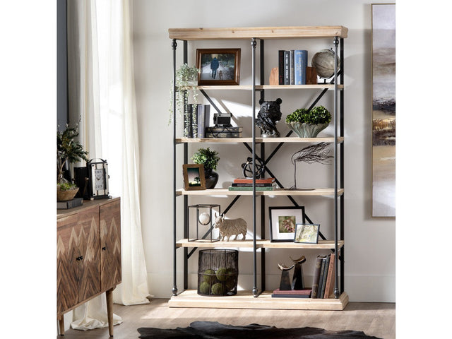La Salle Natural/Black Bookshelf - Ornate Home