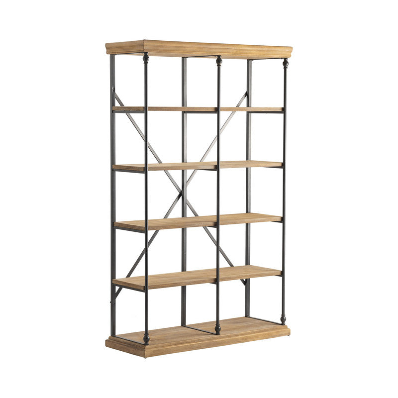 La Salle Natural/Black Bookshelf - Ornate Home