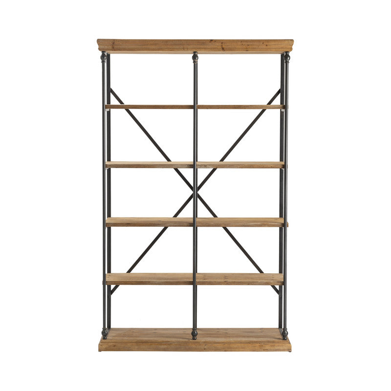 La Salle Natural/Black Bookshelf - Ornate Home