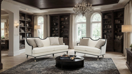 La Salle White Loveseat - Ornate Home