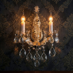 La Scala Gold Traditional Crystal Wall Sconce - Ornate Home