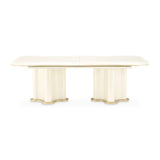 La Terrazza Creamy Pearl Double Pedestal Dining Table - Ornate Home