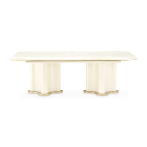 La Terrazza Creamy Pearl Double Pedestal Dining Table - Ornate Home