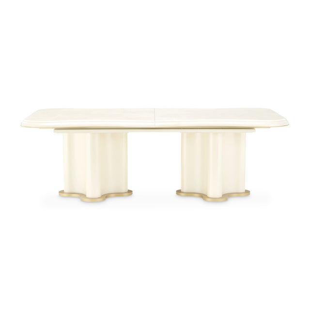 La Terrazza Creamy Pearl Double Pedestal Dining Table - Ornate Home