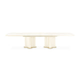 La Terrazza Creamy Pearl Double Pedestal Dining Table - Ornate Home
