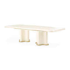La Terrazza Creamy Pearl Double Pedestal Dining Table - Ornate Home