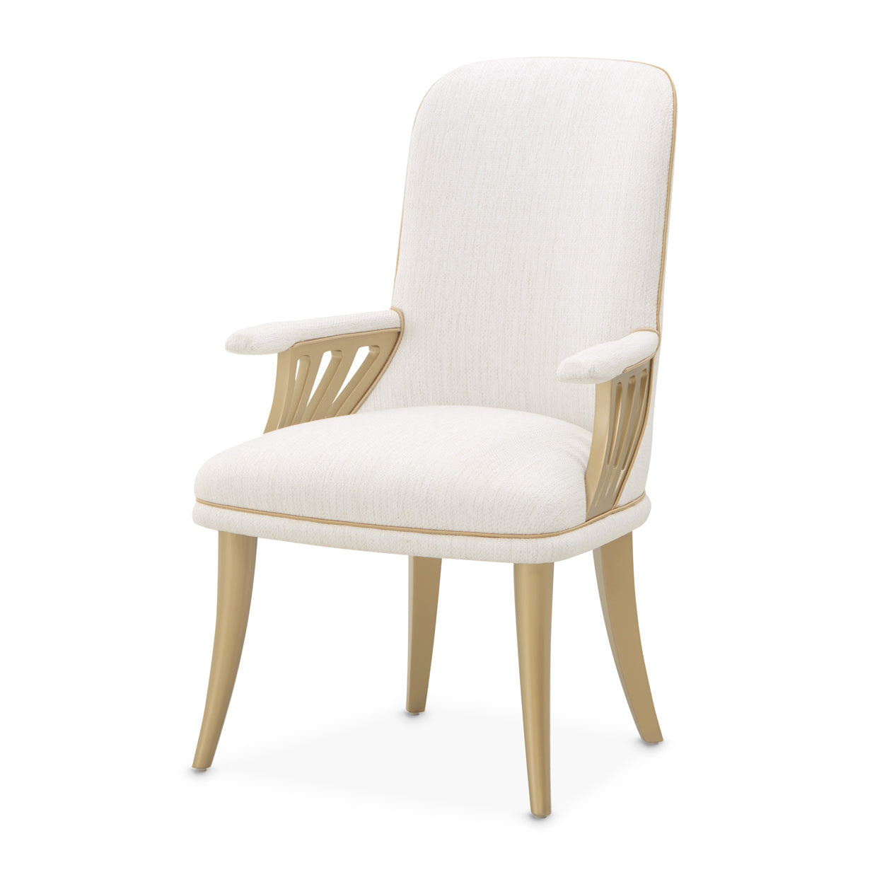 La Terrazza Creamy Pearl/Shell Dining Arm Chair (Set of 2)