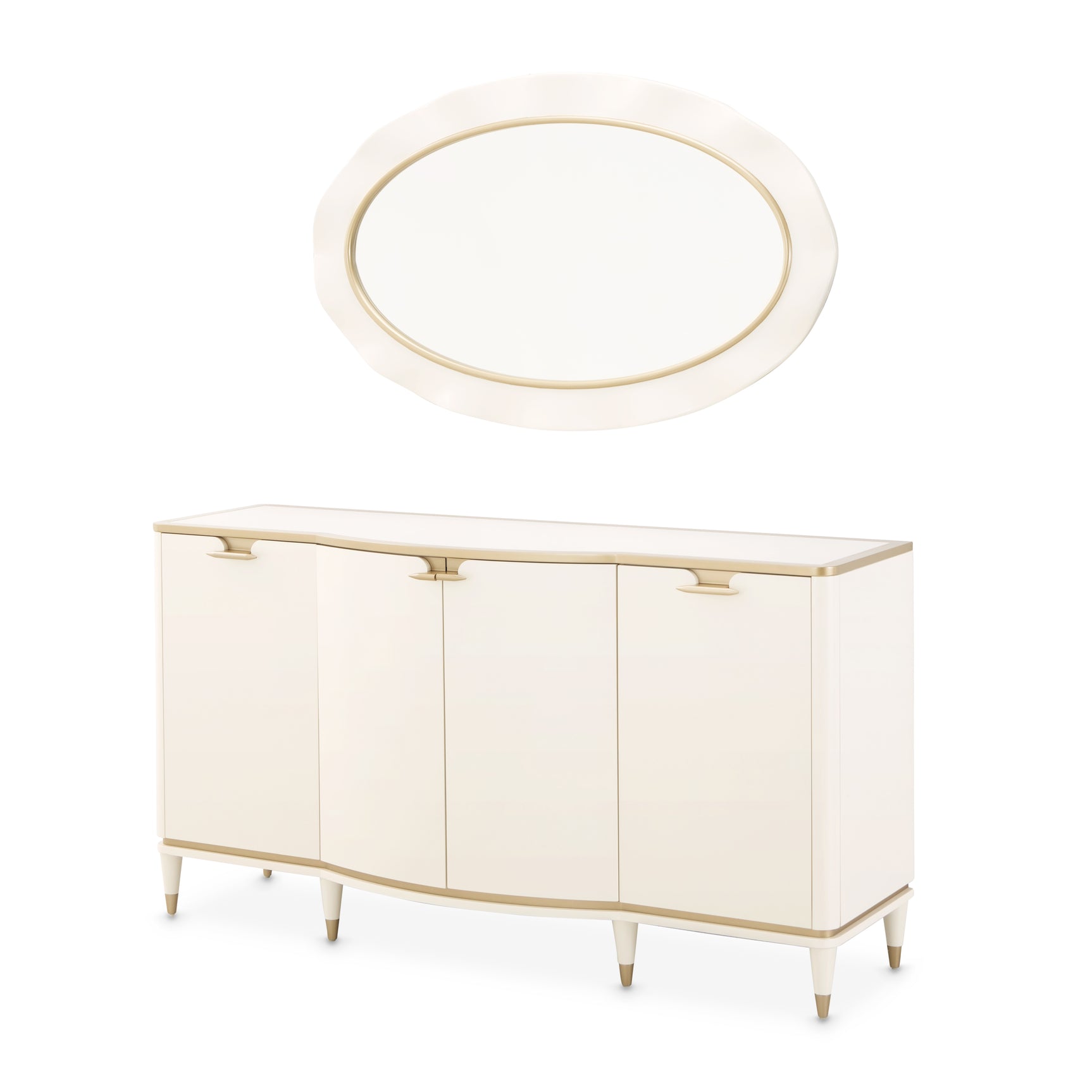 La Terrazza Creamy Pearl Sideboard with Mirror - Ornate Home