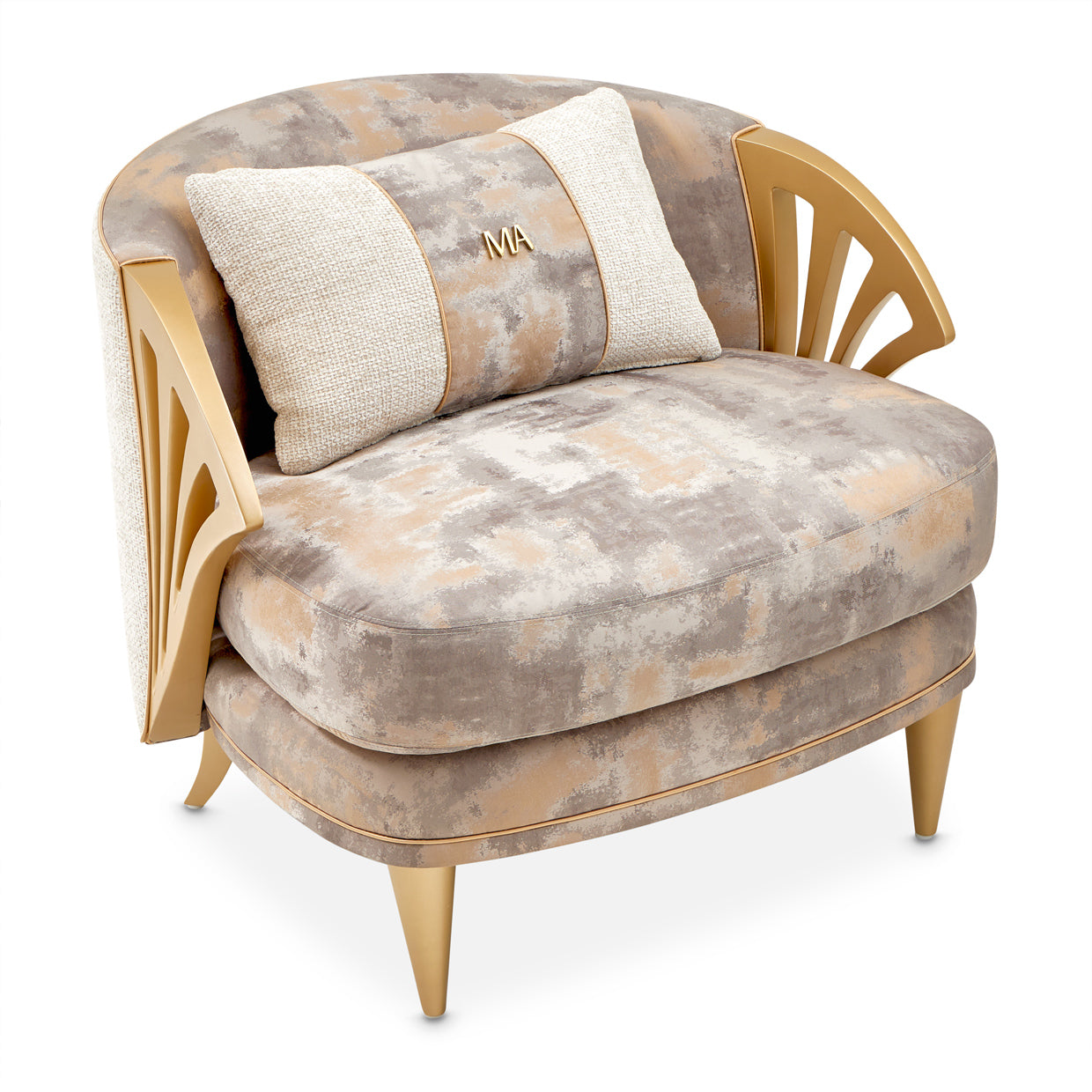 La Terrazza Light Champagne/Cappuccino Accent Chair - Ornate Home
