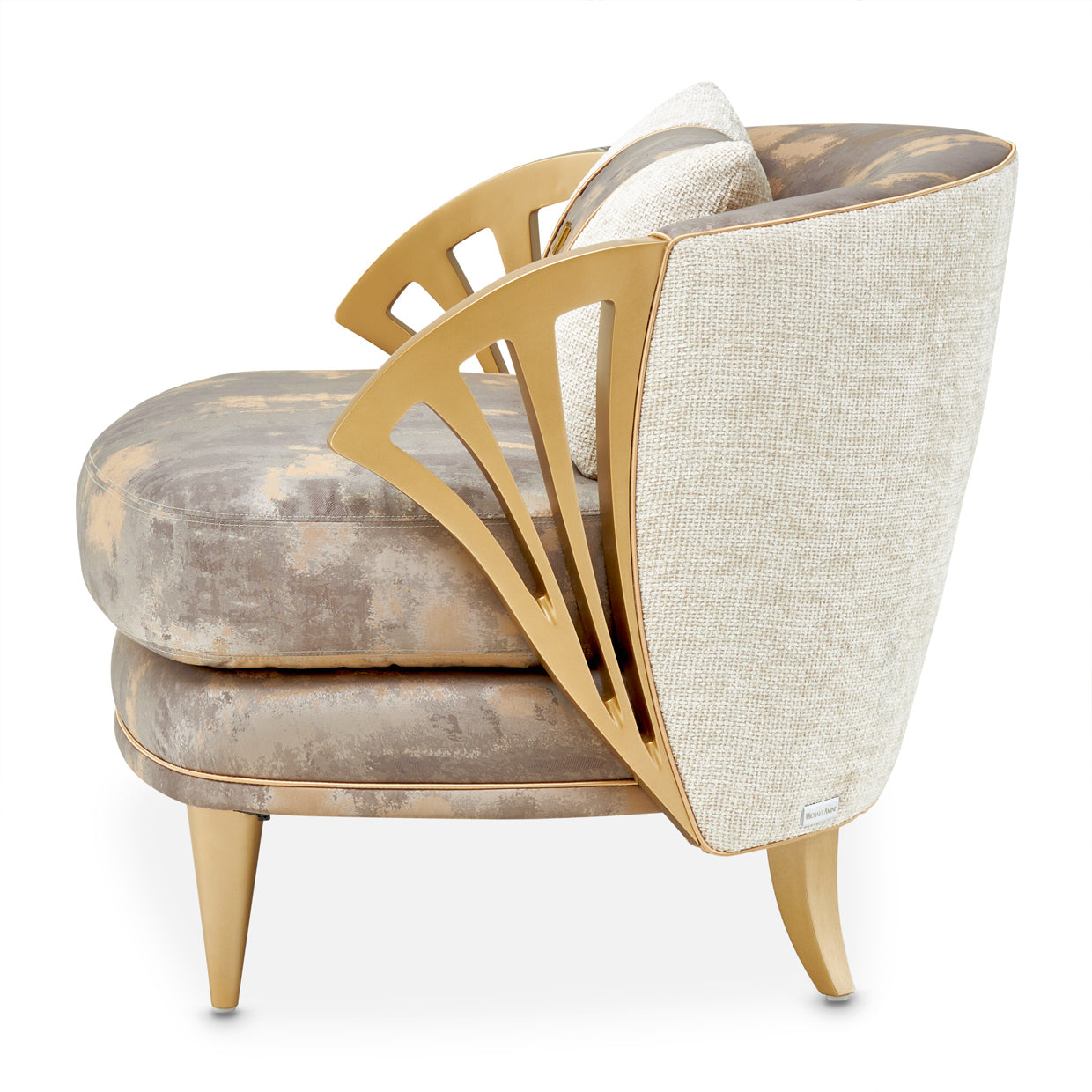 La Terrazza Light Champagne/Cappuccino Accent Chair - Ornate Home
