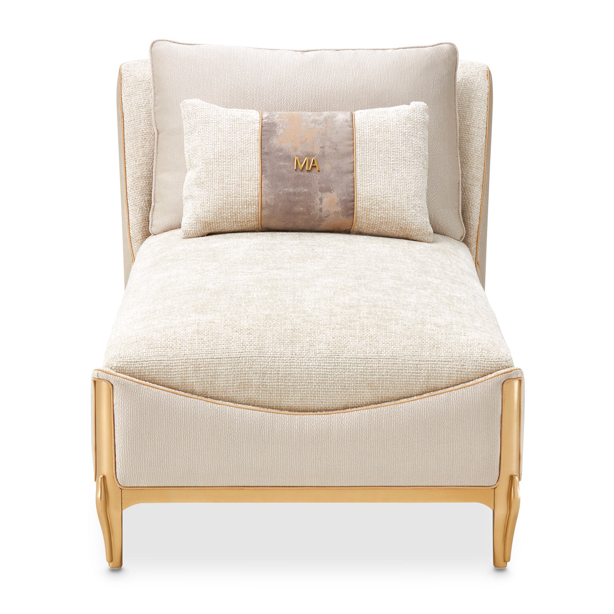 La Terrazza Light Champagne/Cappuccino Chaise - Ornate Home