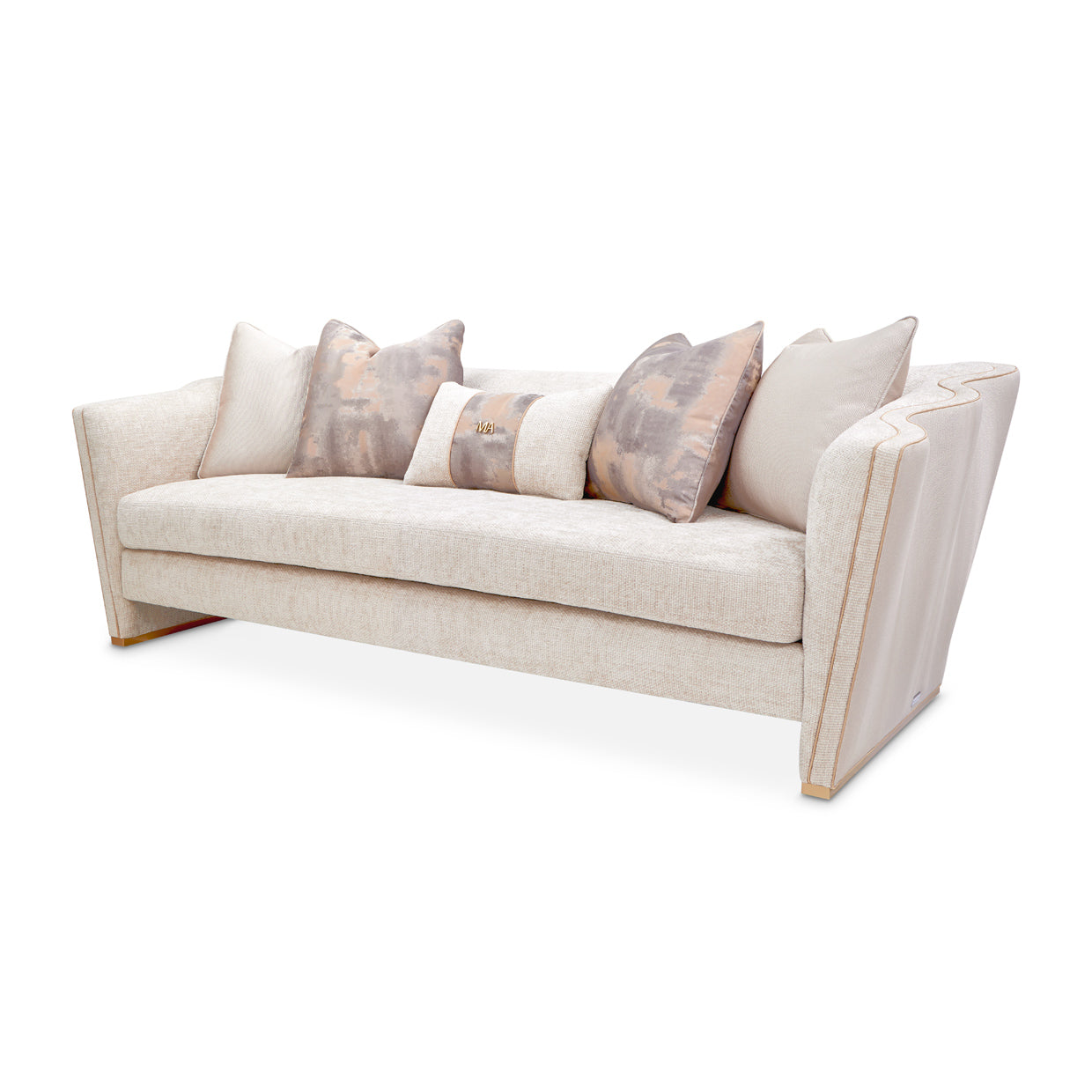 La Terrazza Light Champagne/Cappuccino Sofa - Ornate Home