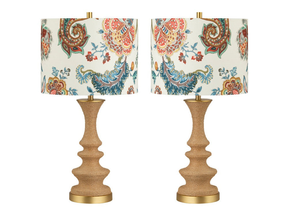 Laboheme Natural/Multicolor Table Lamp (Set of 2) - Ornate Home