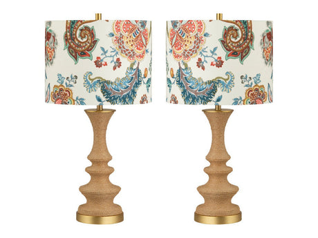 Laboheme Natural/Multicolor Table Lamp (Set of 2) - Ornate Home