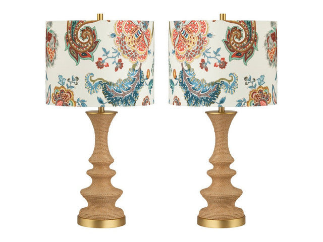 Laboheme Natural/Multicolor Table Lamp (Set of 2) - Ornate Home