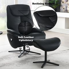 Labonita Gray Motıon Accent Chair W/Swivel & Ottoman - Ornate Home