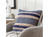 Labrador Navy Diamond Chevron Throw Pillow - Ornate Home
